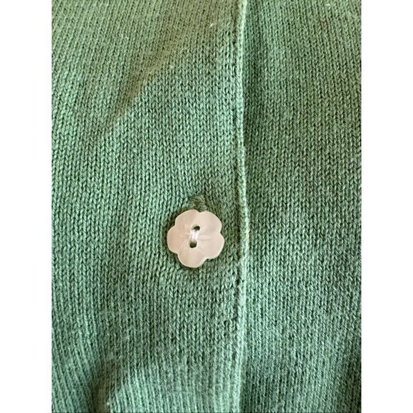 Cherokee XL pastel spring garden green button up cardigan sweater pockets floral - Picture 6 of 7